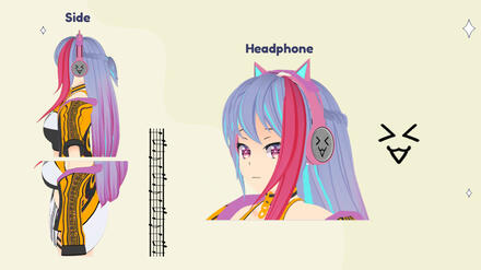 [Old Costume] Side and Headphone details